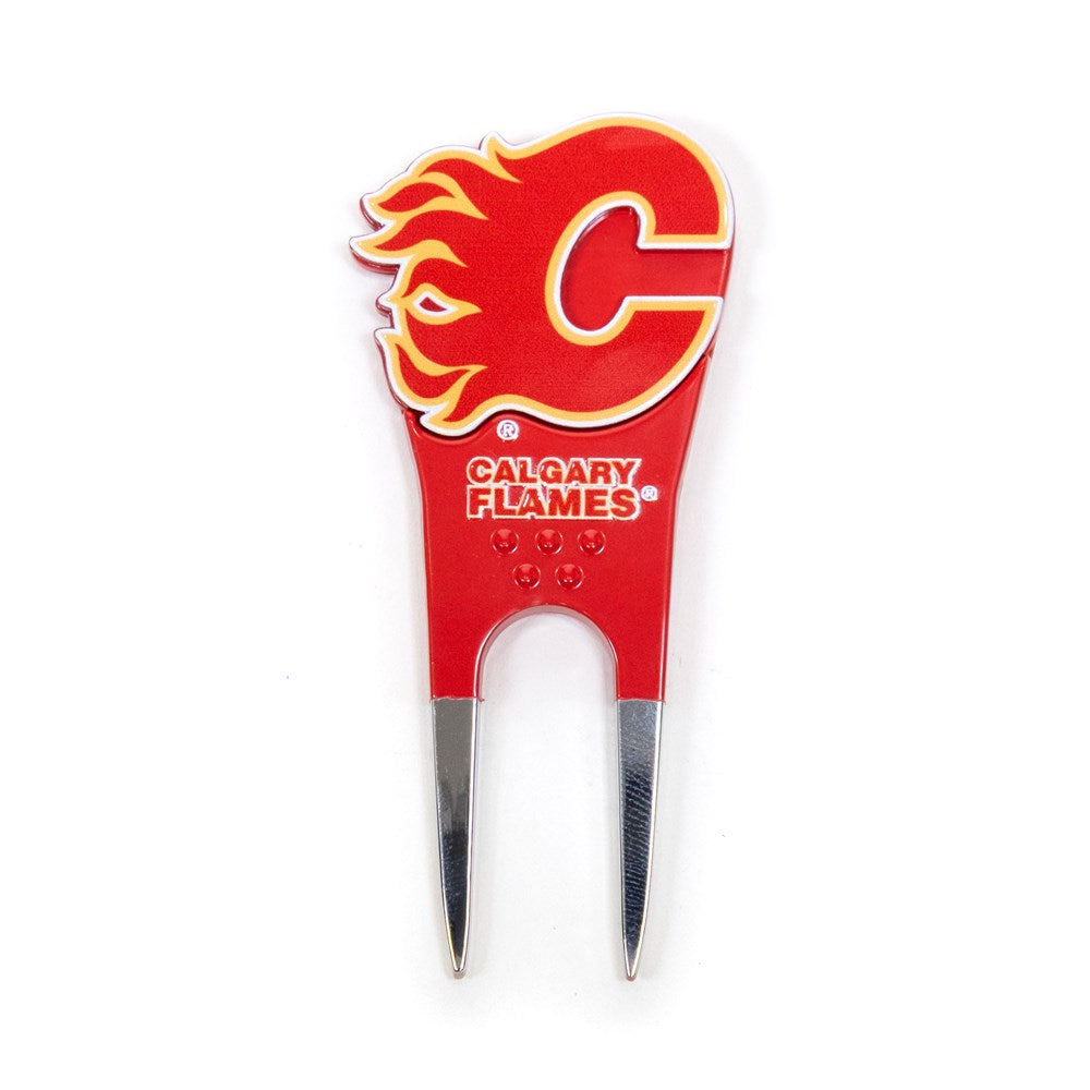 Calgary Flames Custom Shaped Divot Tool